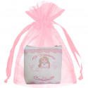 Porta moedas para primeira comunhão com bolsa de organza rosa