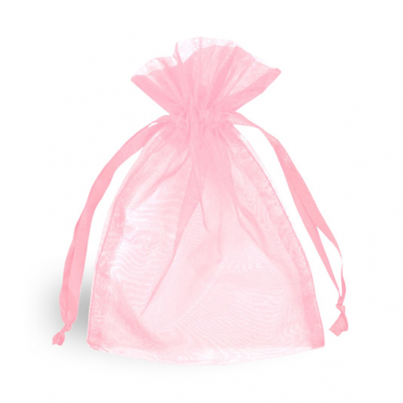 Porta moedas para primeira comunhão com bolsa de organza rosa