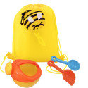 Mochila infantil abelha com regador e acessórios para areia
