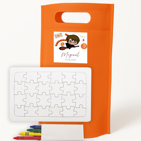 Quebra cabeça para colorir personalizado com design mágico detalhe para eventos infantis