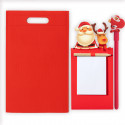 Caderno com ímã para geladeira especial de Natal com lápis e caneta de Natal em bolsa de presente