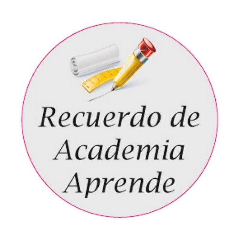 Adesivo personalizado de 3 cm com motivo escolar