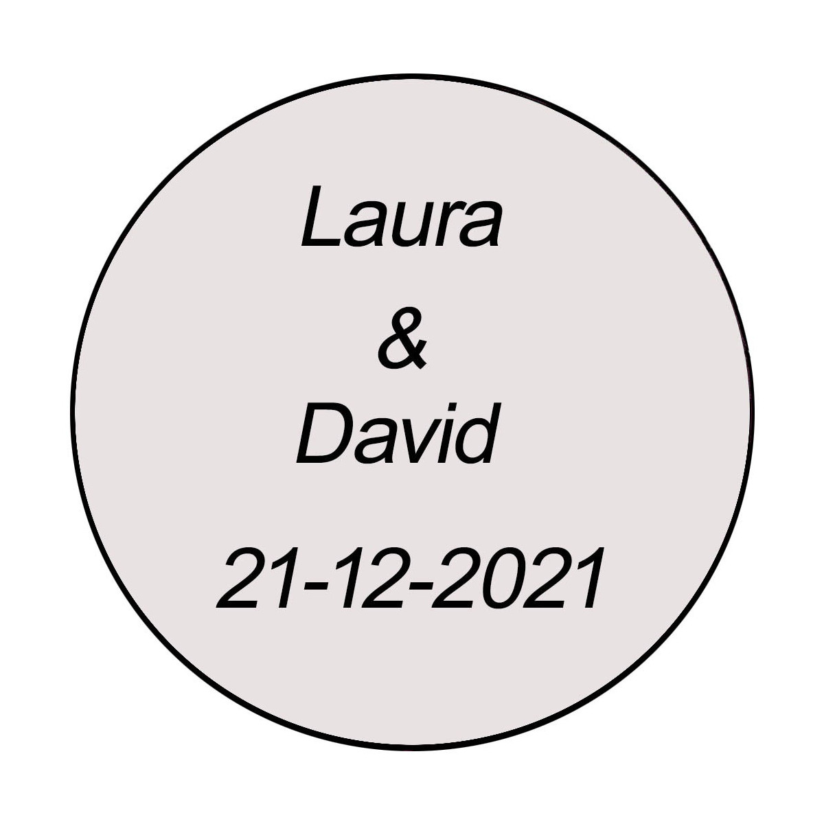 Adesivo Casamento 3cm transparente personalizado com texto