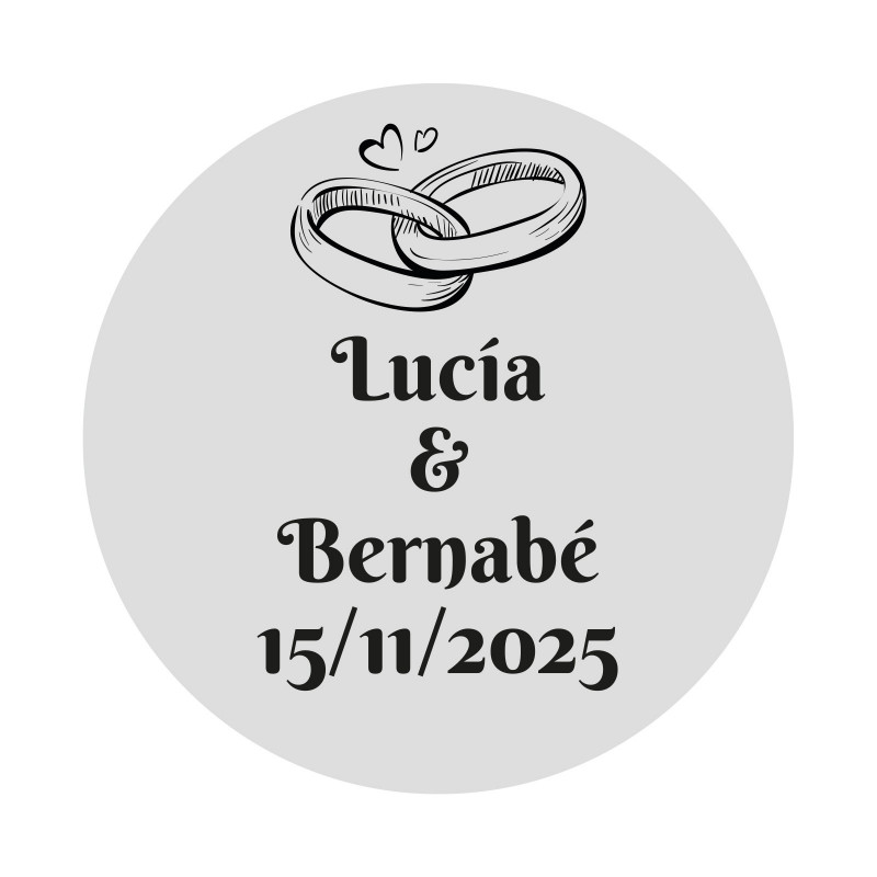Adesivo personalizado para casamentos 3cm