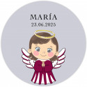 Adesivo 3cm menina angelita personalizado fundo transparente