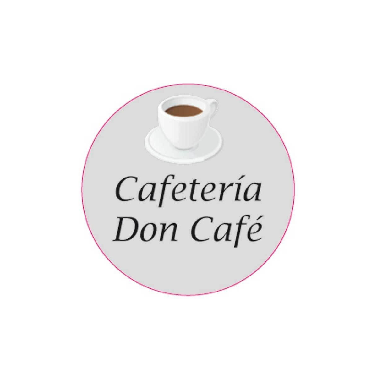 Adesivo personalizado de 3 cm para empresas com design de xícara de café e fundo transparente