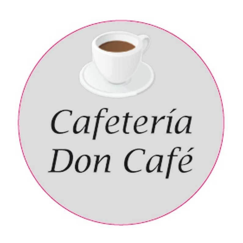 Adesivo personalizado de 3 cm para empresas com design de xícara de café e fundo transparente