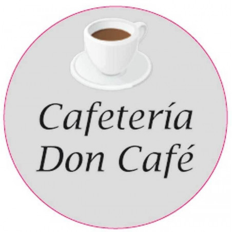 Adesivo personalizado de 3 cm para empresas com design de xícara de café e fundo transparente