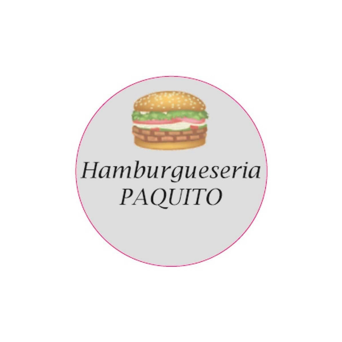 Adesivo personalizado para empresa com design de hambúrguer de 3 cm e fundo transparente