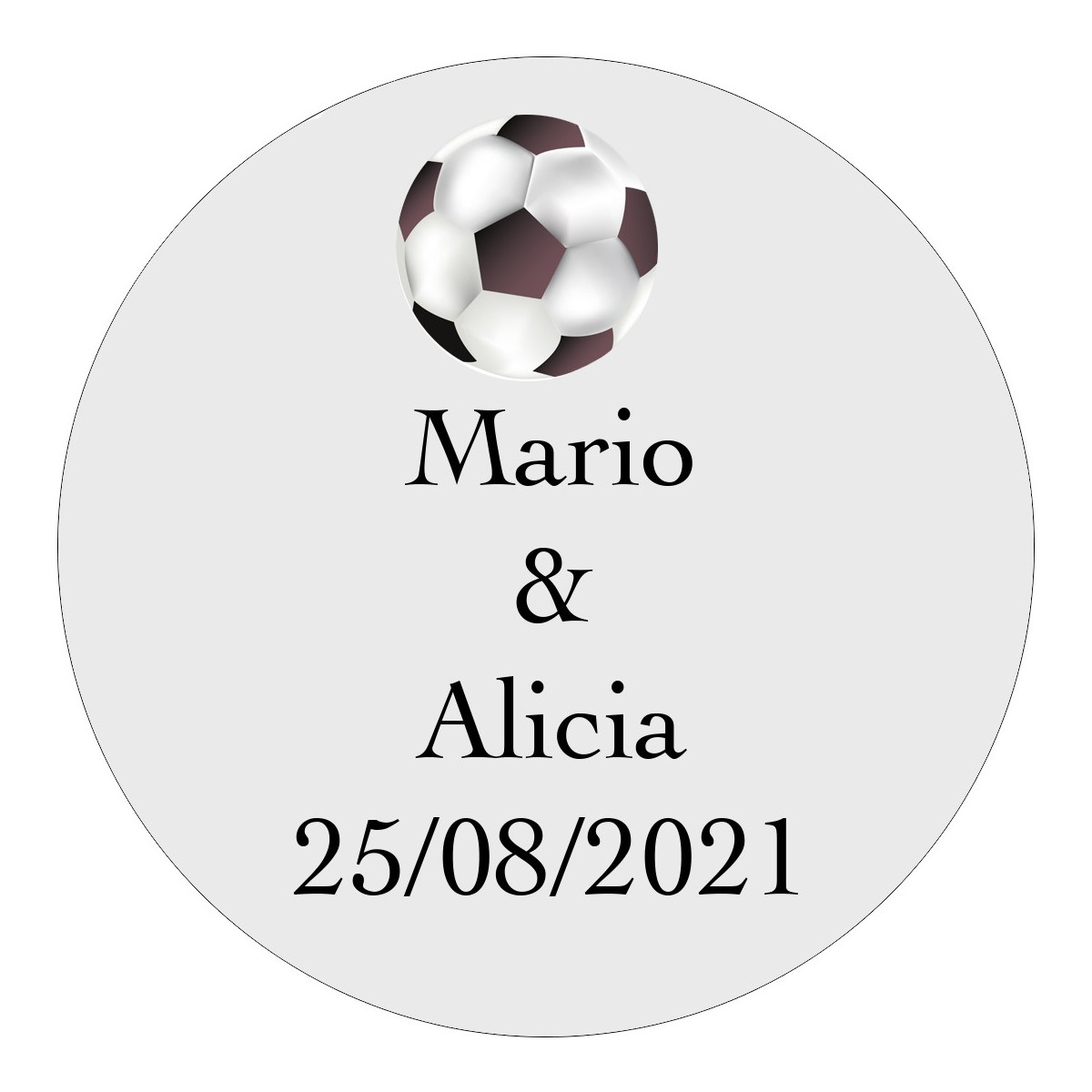Adesivo personalizado futebol transparente 3cm