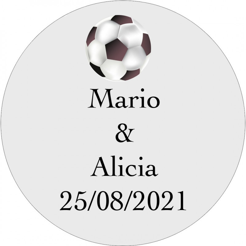 Adesivo personalizado futebol transparente 3cm