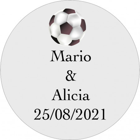 Adesivo personalizado futebol transparente 3cm