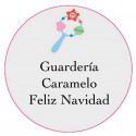 Adesivo personalizado com design de chocalho de 3cm e fundo transparente
