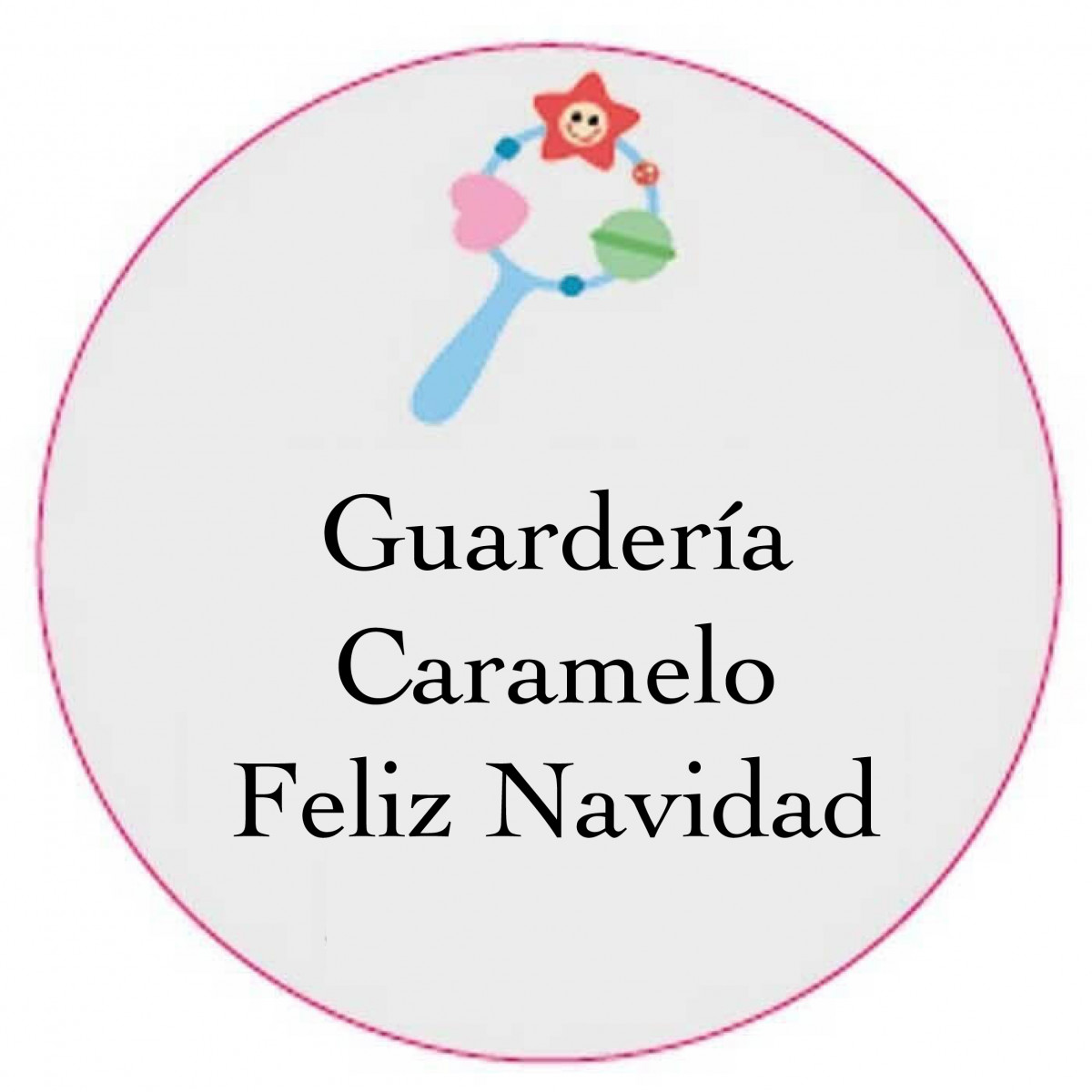 Adesivo personalizado com design de chocalho de 3cm e fundo transparente