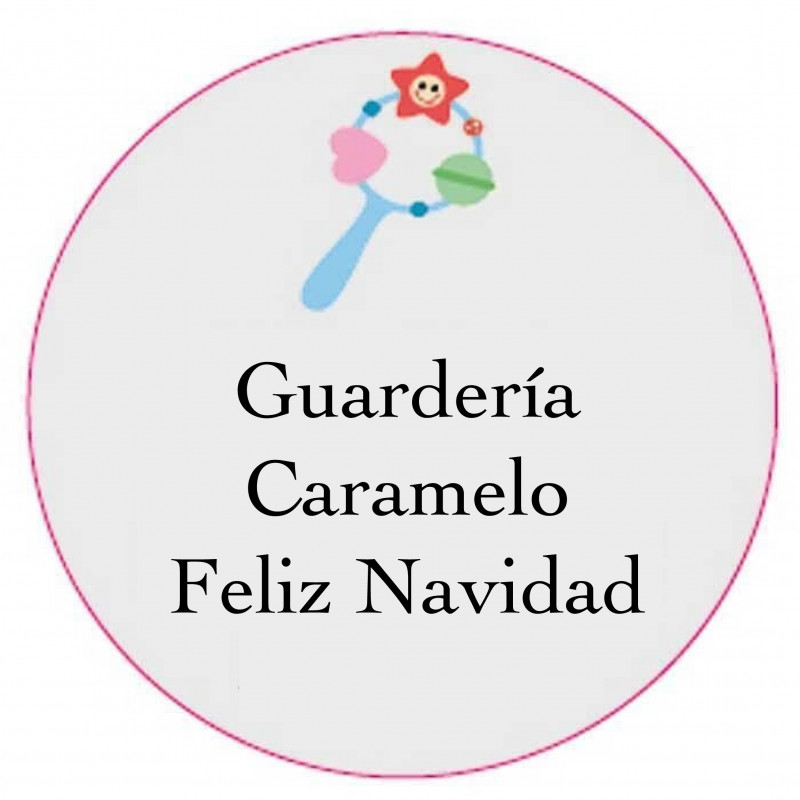 Adesivo personalizado com design de chocalho de 3cm e fundo transparente