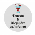 Adesivo 3cm com fundo transparente para casamentos e celebrações