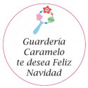 Adesivo personalizado com design de chocalho 3cm