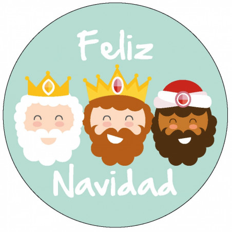 Adesivo reis magos feliz natal para artigos natalinos 3cm