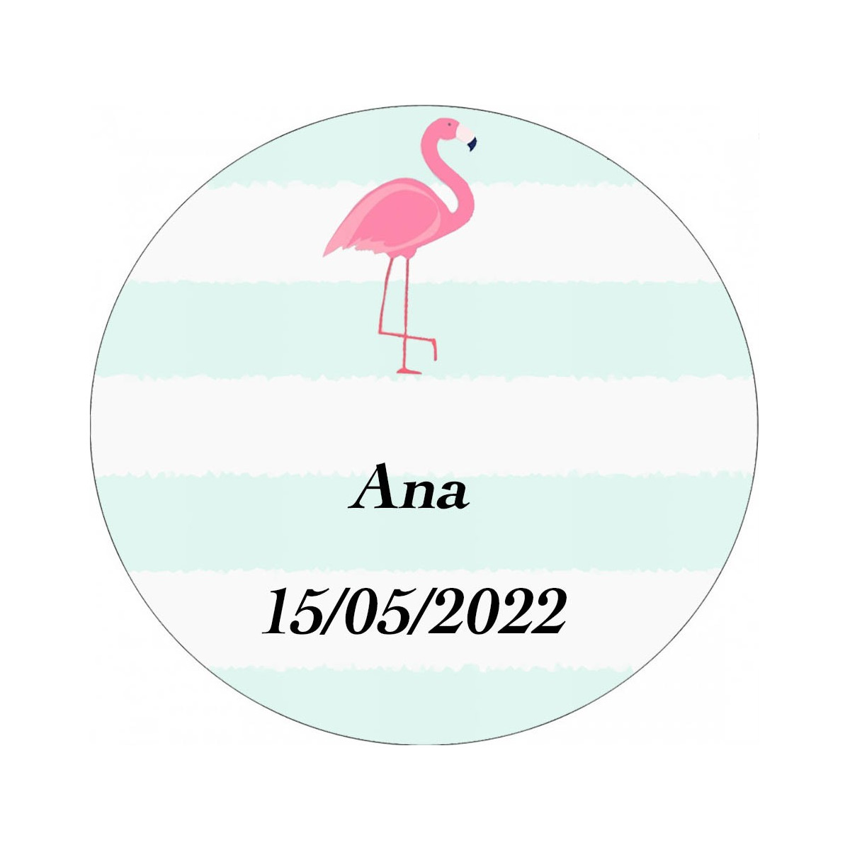 Adesivo personalizado 3cm flamingo para comunhão batizado ou aniversário