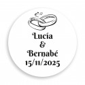 Adesivo personalizado 3cm para casamentos