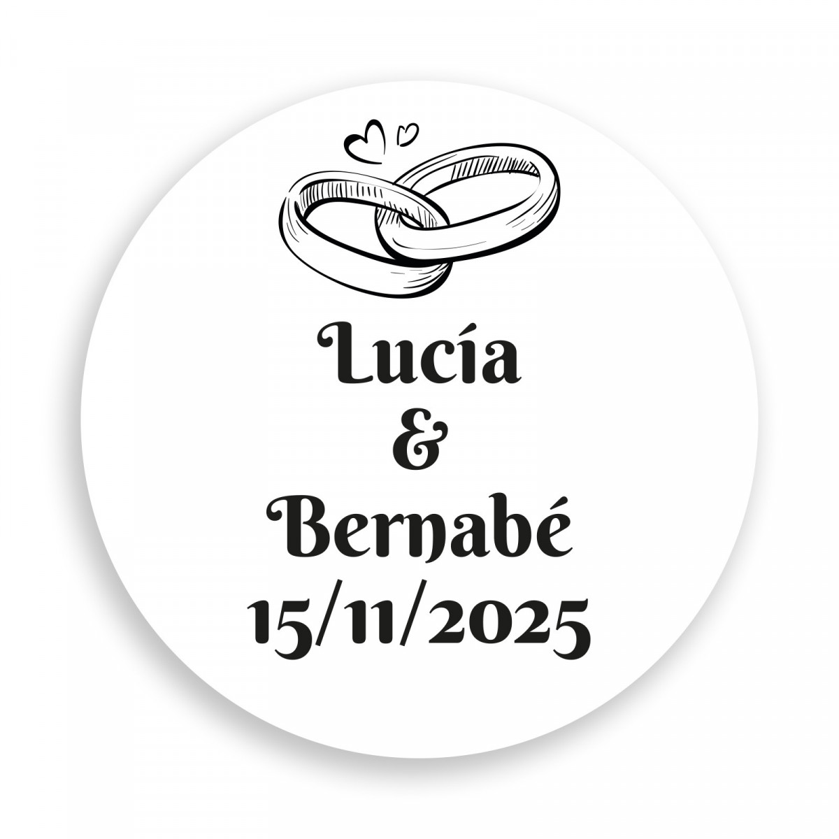 Adesivo personalizado 3cm para casamentos