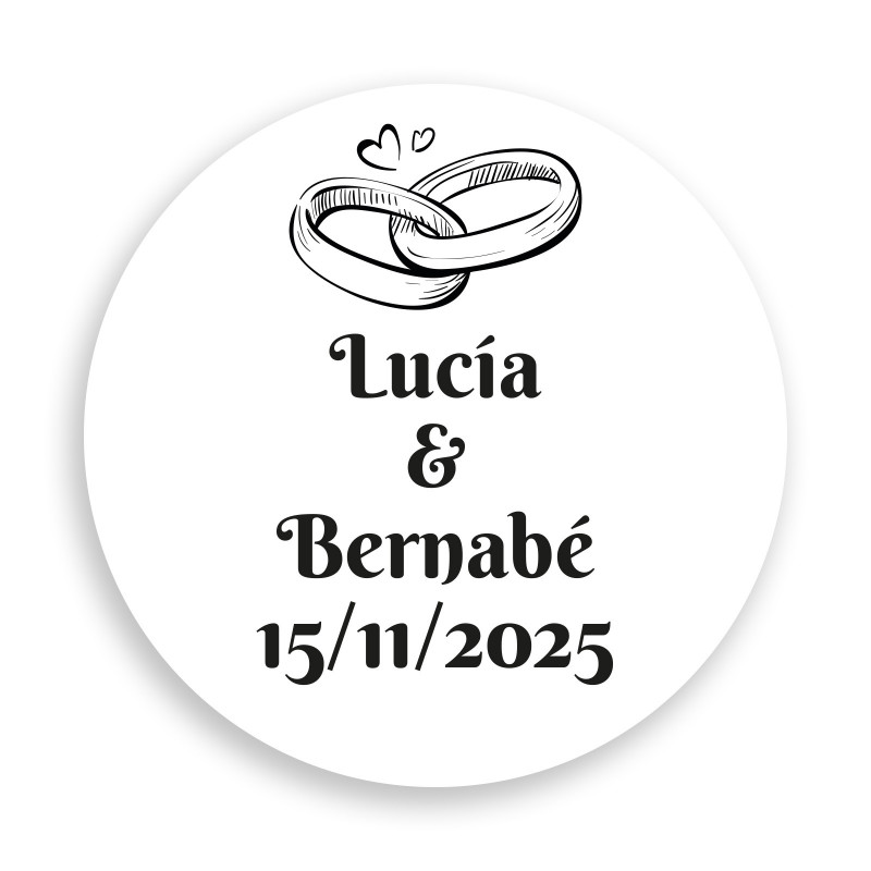 Adesivo personalizado 3cm para casamentos