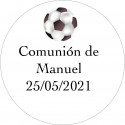 Adesivo personalizado futebol 3cm para comunhão batizado aniversário e empresa