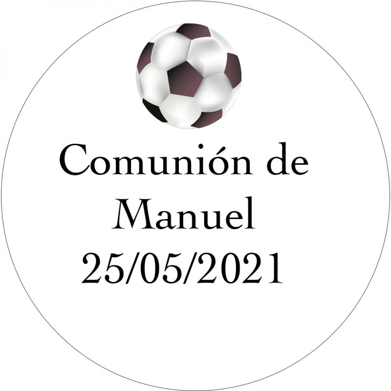 Adesivo personalizado futebol 3cm para comunhão batizado aniversário e empresa