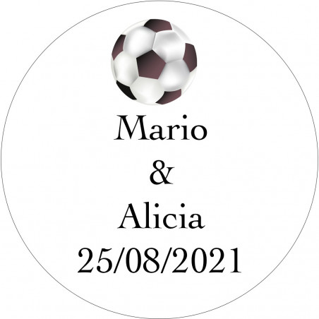 Adesivo personalizado casamento futebol 3cm