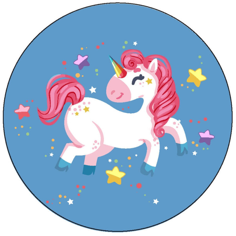 Adesivo unicórnio para aniversários e eventos 3cm