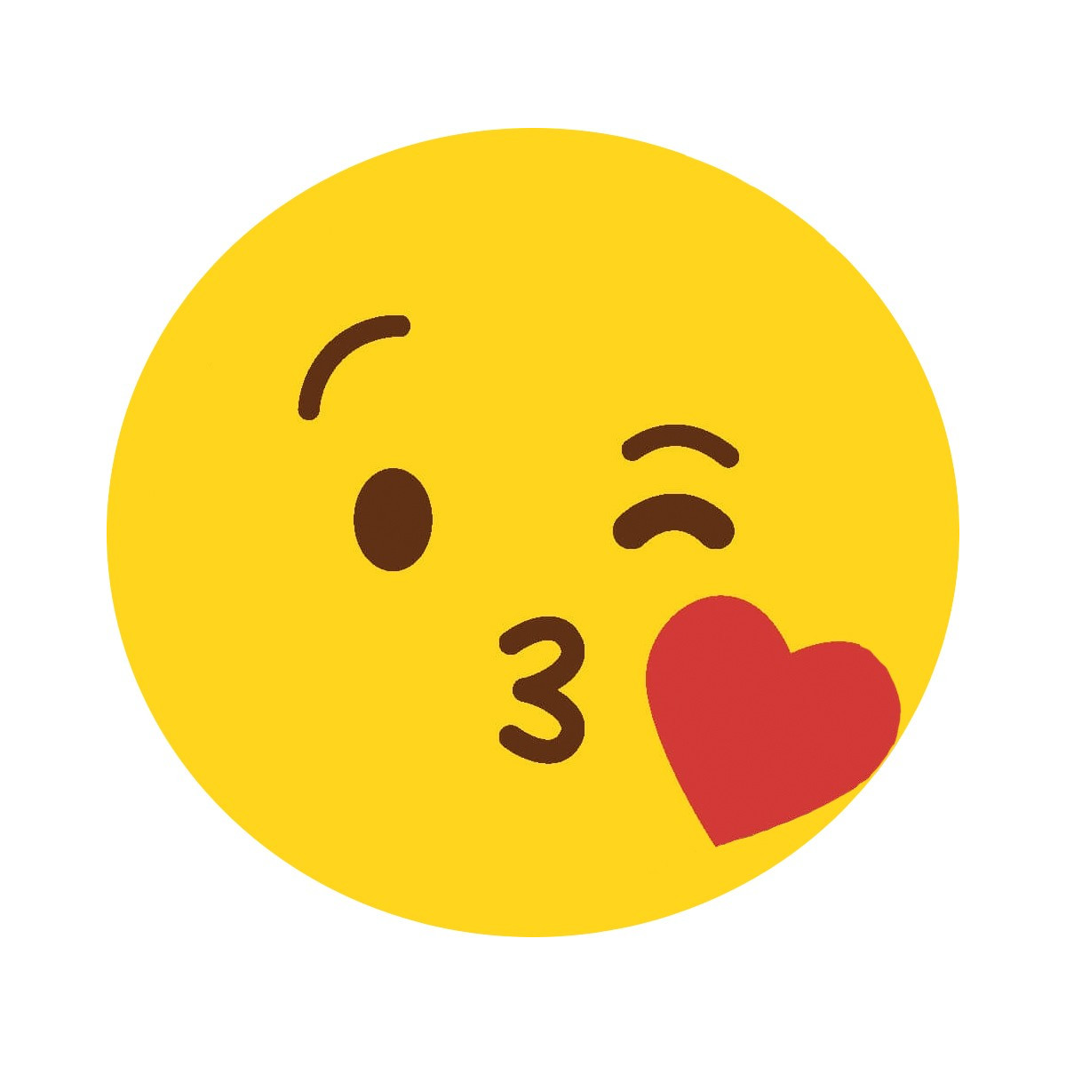 Adesivo emoji beijo coração 3cm