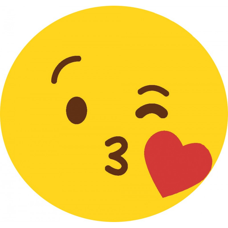 Adesivo emoji beijo coração 3cm