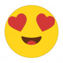 Adesivo emoji olhos coração 3cm