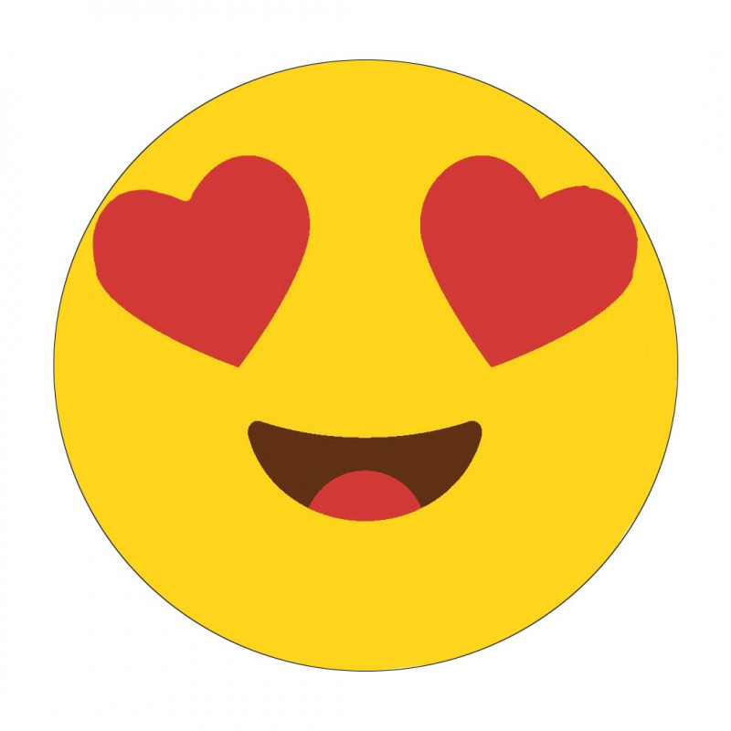 Adesivo emoji olhos coração 3cm