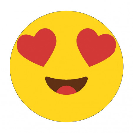 Adesivo emoji olhos coração 3cm