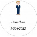 Adesivo comunhão menino personalizado 3cm