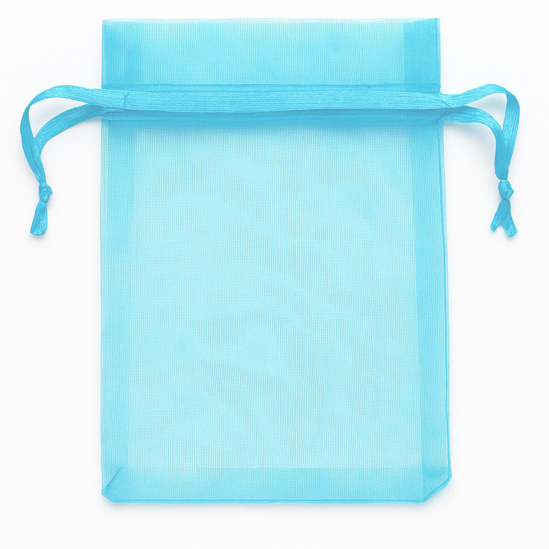 Bolsa de organza turquesa 9 x 15