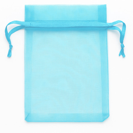 Bolsa de organza turquesa 9 x 15