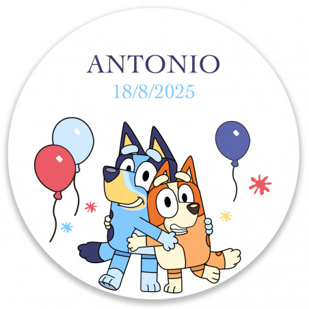 Adesivo personalizado bluey e bingo 5cm fundo transparente