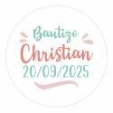 Adesivo transparente de 5 cm para personalizar com mensagens para todos os eventos