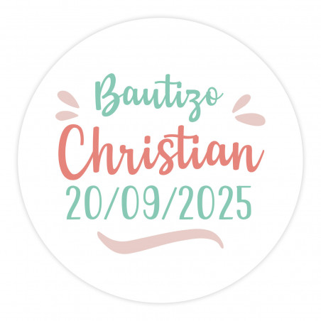 Adesivo transparente de 5 cm para personalizar com mensagens para todos os eventos