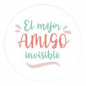 Adesivo transparente de 5 cm para personalizar com mensagens para todos os eventos
