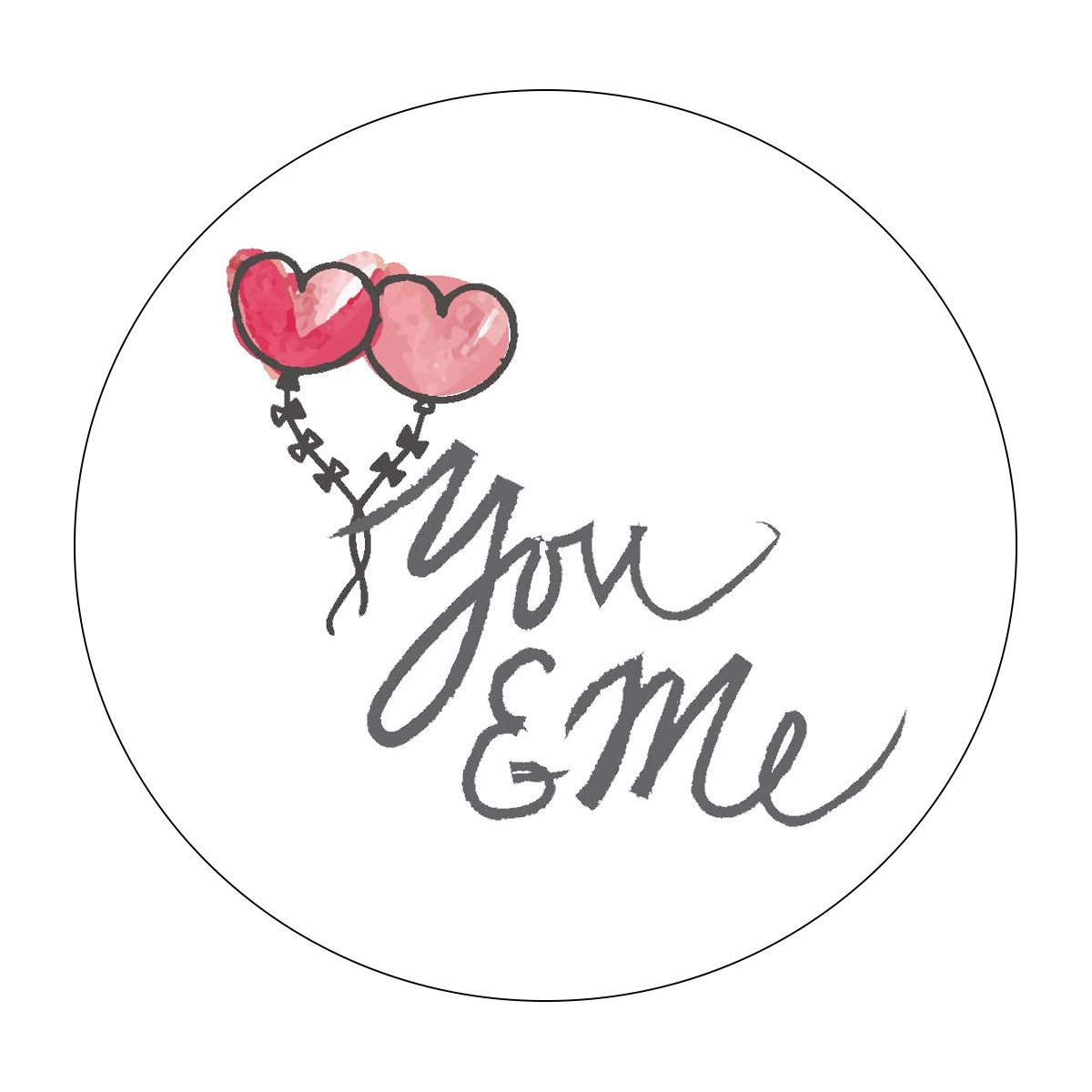 Etiqueta adesiva 5cm fundo transparente you & me