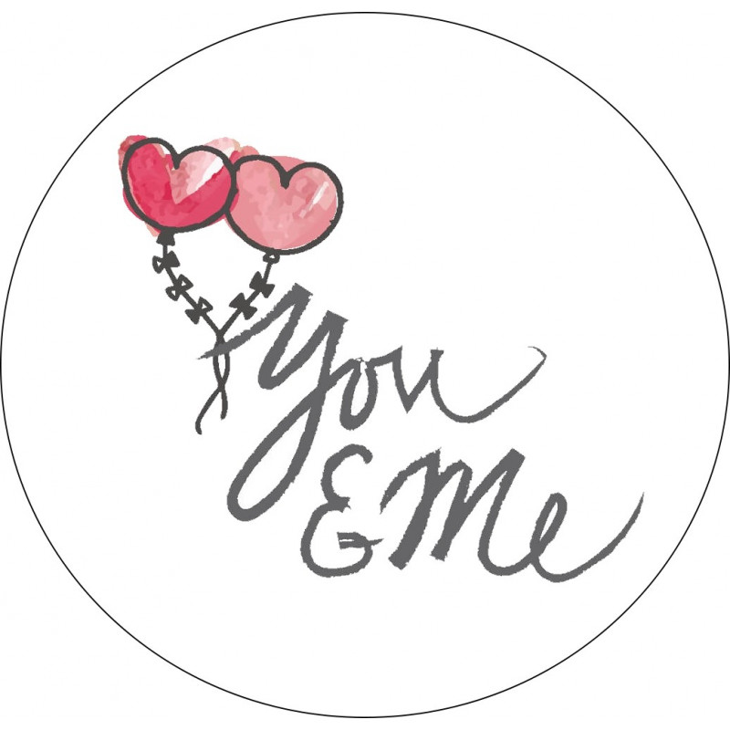 Etiqueta adesiva 5cm fundo transparente you & me