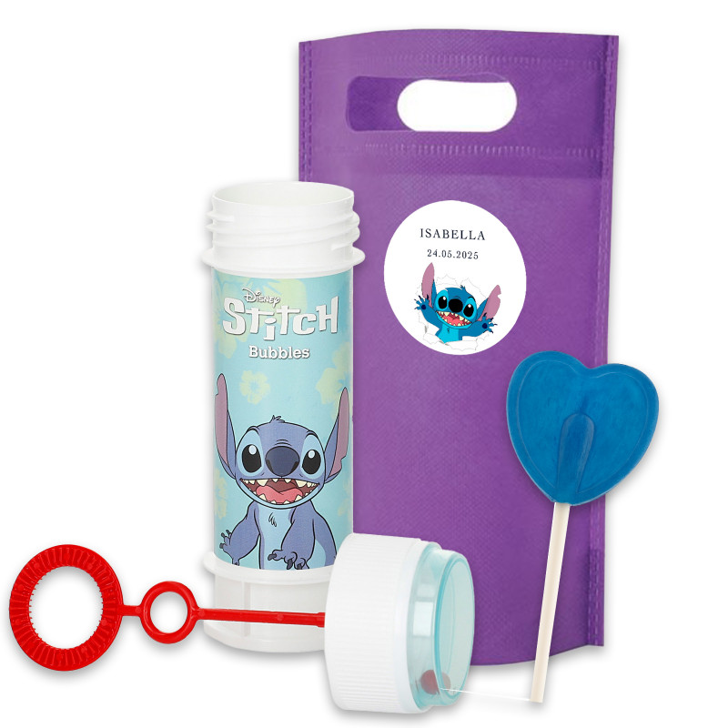 Detalhes para aniversário com bolha stitch original e divertido
