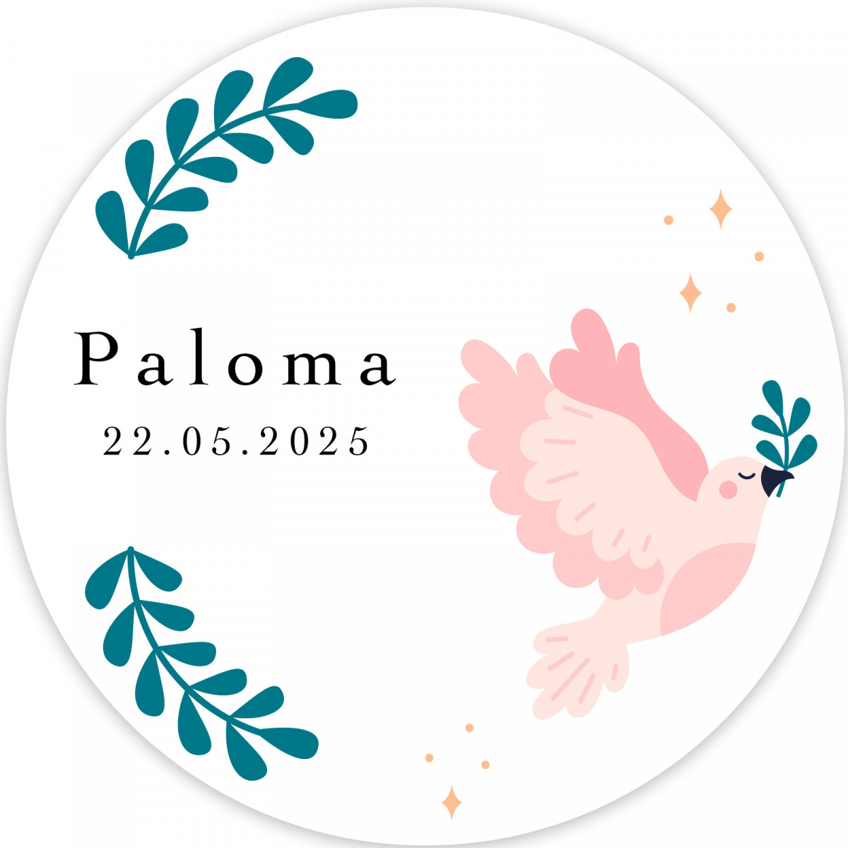 Adesivo de 5cm comunhão personalizado