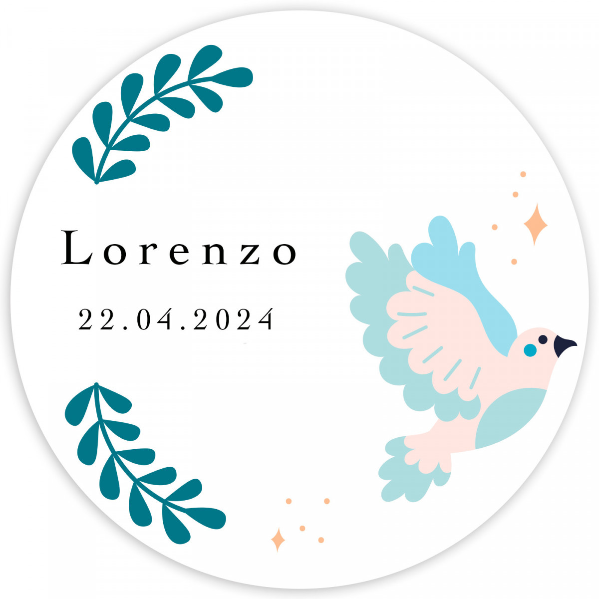Adesivos de comunhão personalizados 5cm