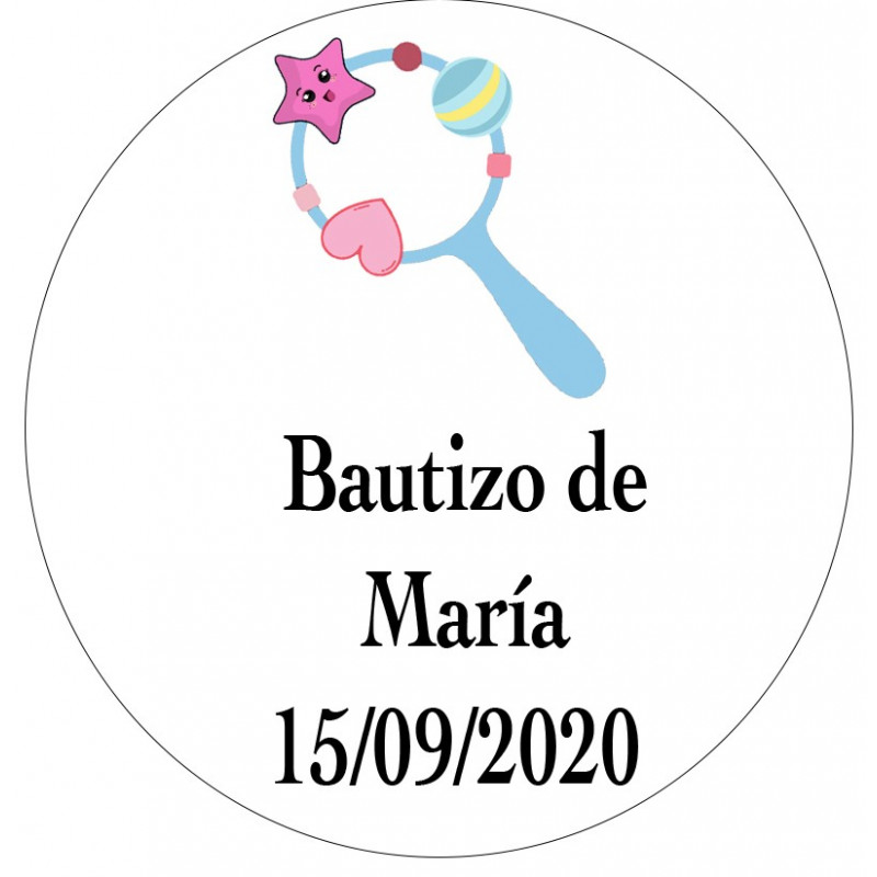Adesivo de 3 cm de batizado personalizado para lembrancinhas
