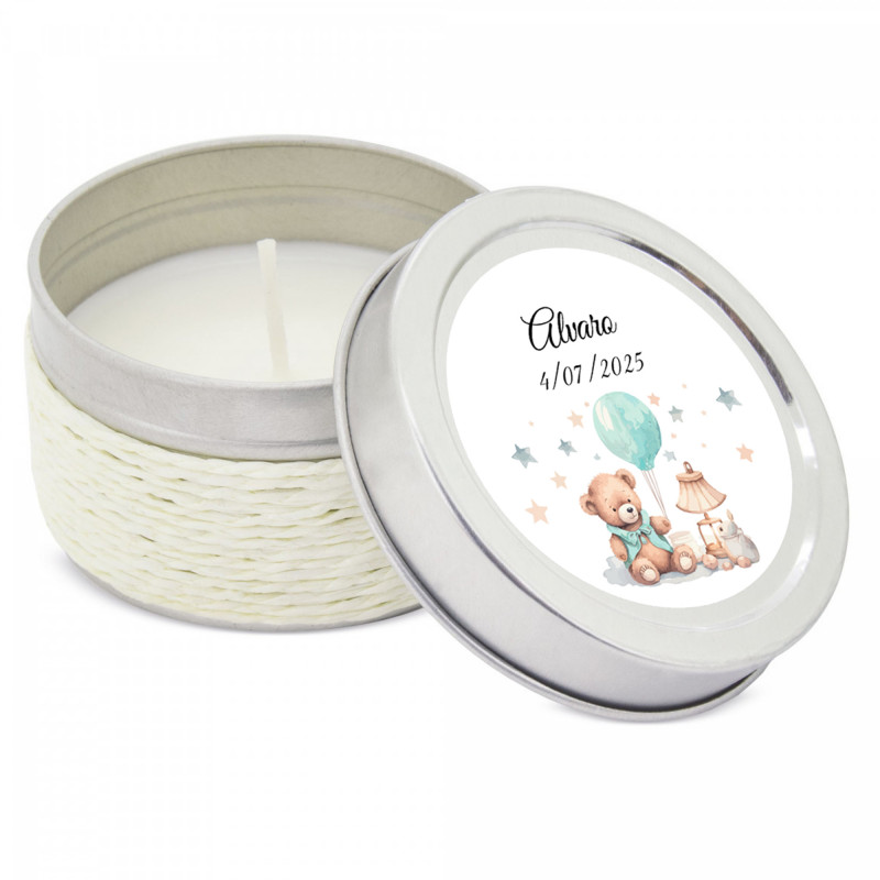 Vela aromática personalizada para detalhes de batizado