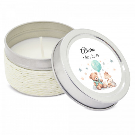 Vela aromática personalizada para detalhes de batizado